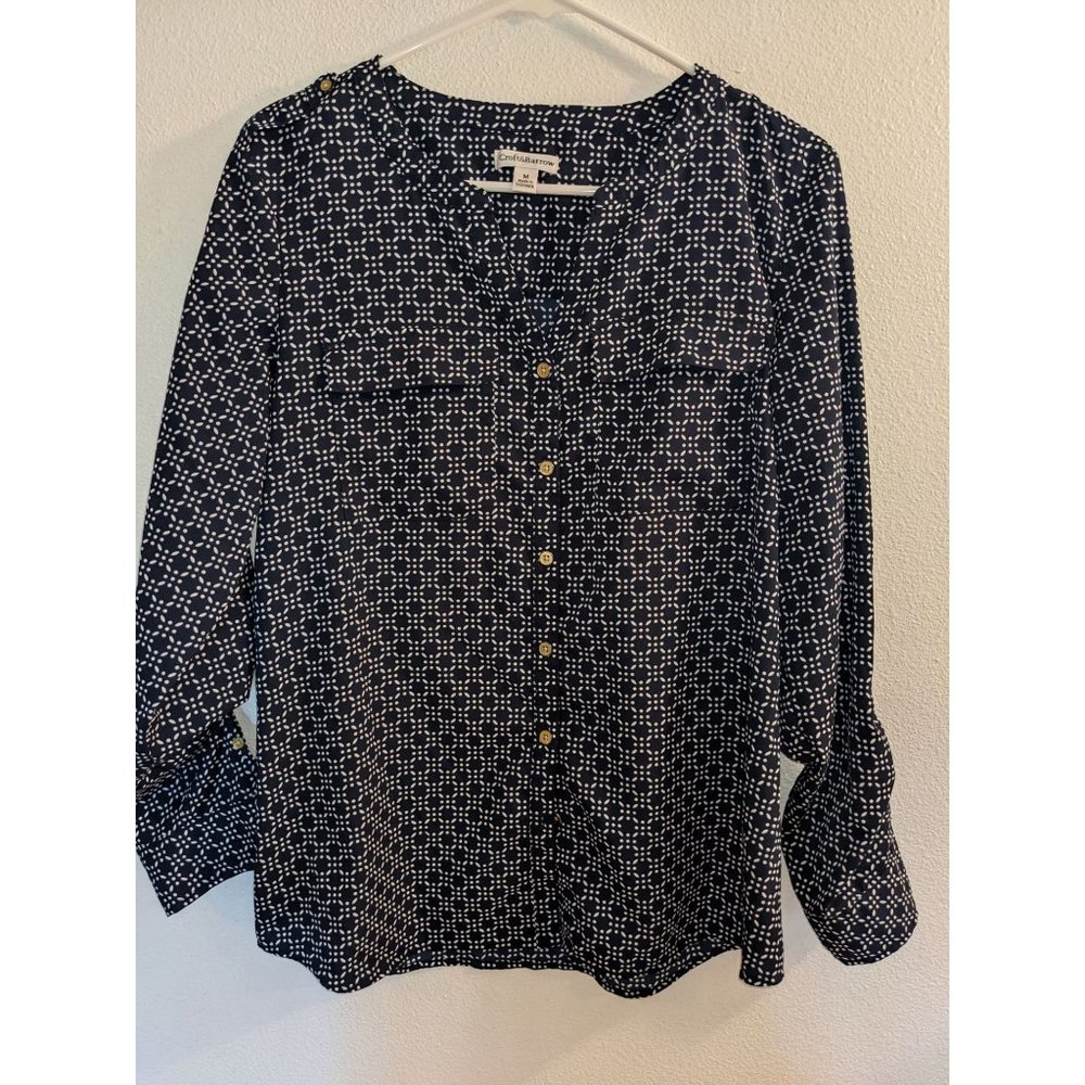 Croft & Barrow Blue Dress Shirt Size Medium